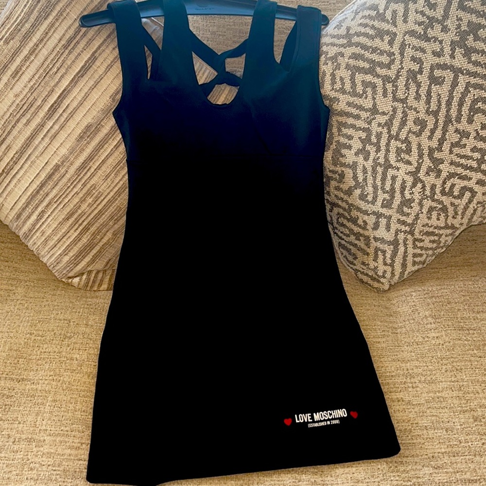 Black Spandex Love Moschino 4 Midi Dress